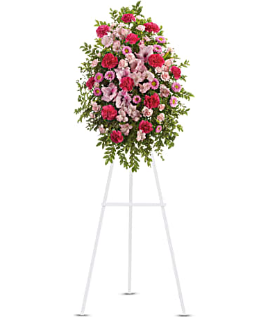 Graceful Pink Tribute Standing Spray